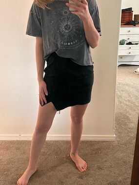 Columbia Black Asymmetrical Mini Skirt